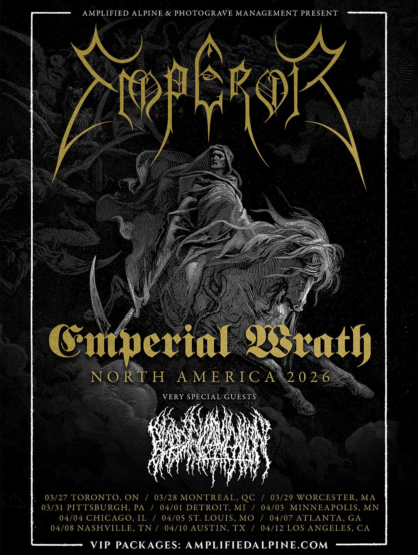 Blood Incantation and Emperor The Emperial Wrath Tour Poster 2026
